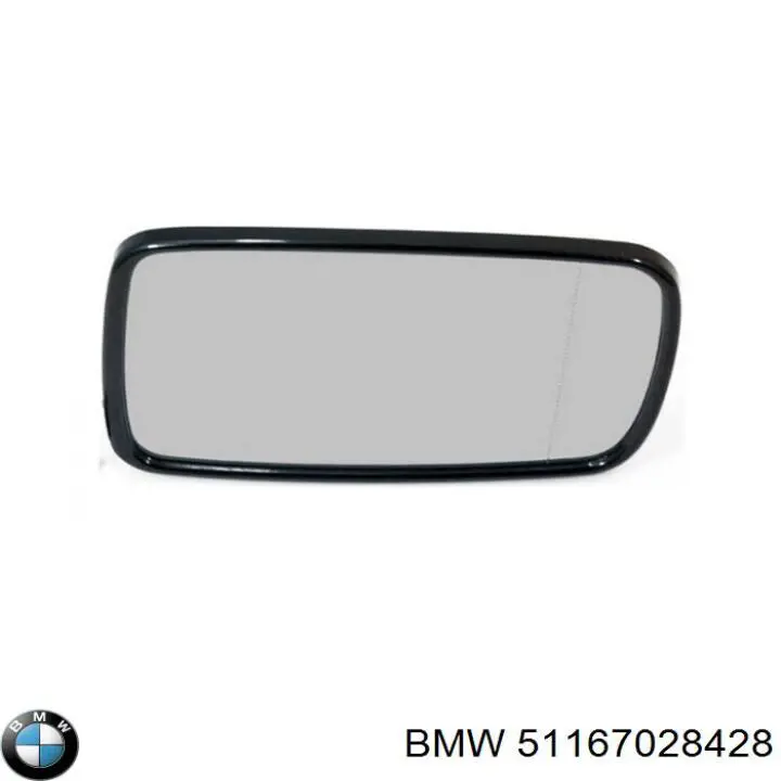 Зеркальный элемент зеркала заднего вида правого BMW 51167028428