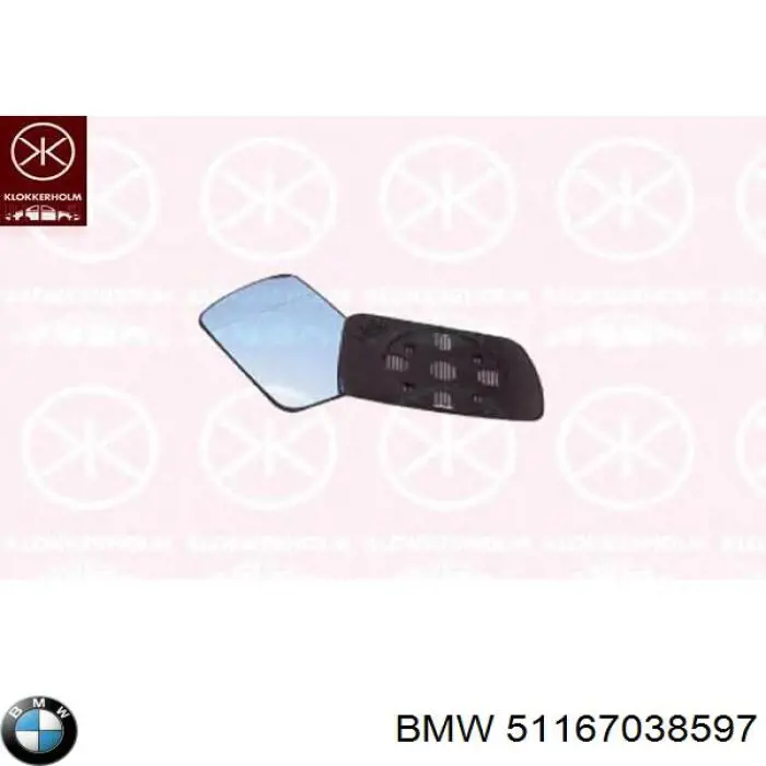 Зеркальный элемент водительского зеркала BMW 51167038597 цена, от 18.66 USD