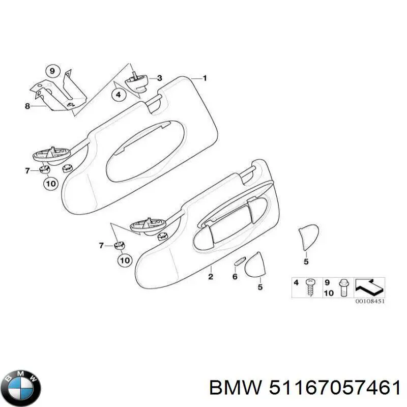 51167057461 BMW Козырек противосолнечный
