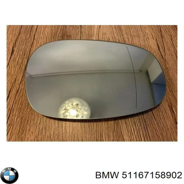 Зеркальный элемент зеркала заднего вида правого 51167158902 BMW