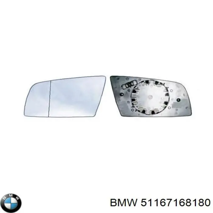 51167168180 BMW elemento espelhado do espelho de retrovisão direito