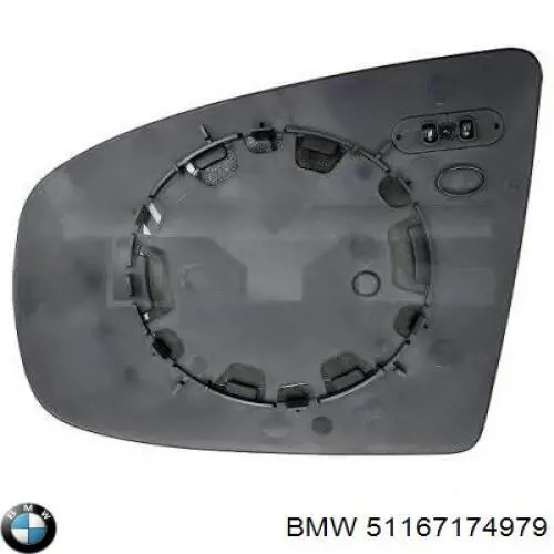 51167174979 BMW зеркальный элемент зеркала заднего вида левого