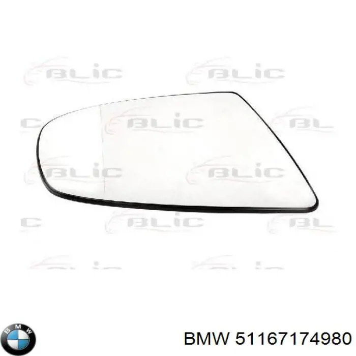 51167174980 BMW зеркальный элемент зеркала заднего вида правого