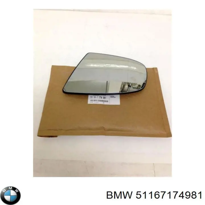 51167174981 BMW elemento espelhado do espelho de retrovisão esquerdo