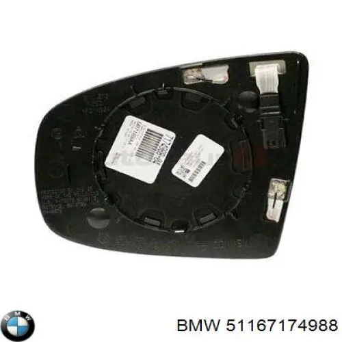 Стекло зеркала заднего вида, правого BMW 51167174988 цена, от 114.28 USD