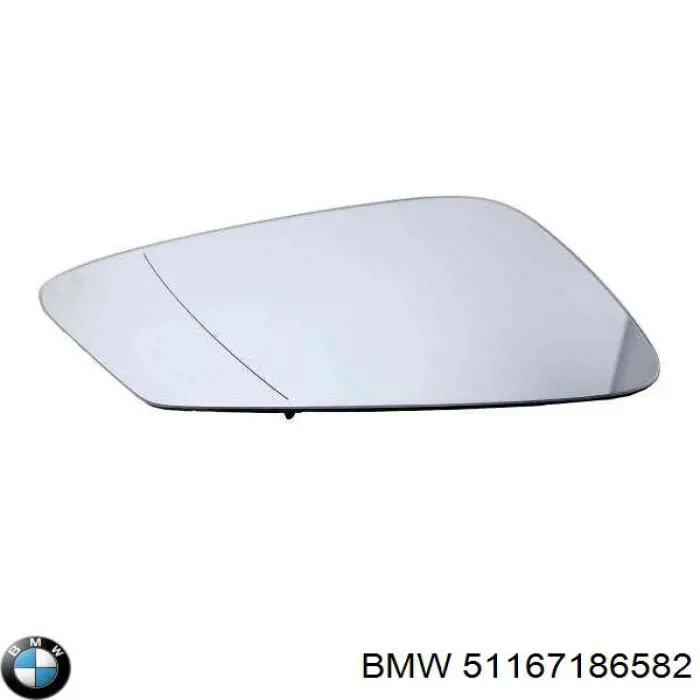 Зеркальный элемент зеркала заднего вида правого BMW 51167186582