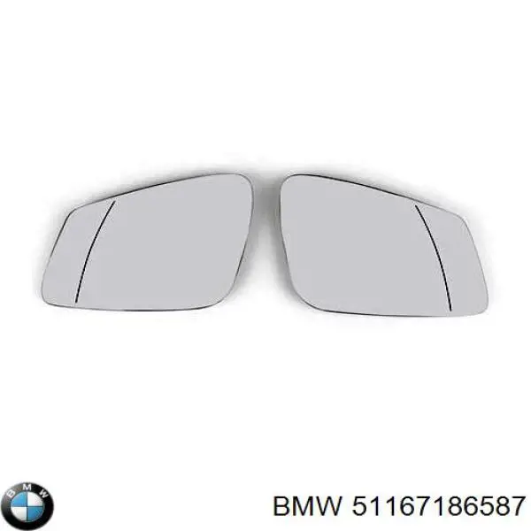 51167186587 BMW зеркальный элемент зеркала заднего вида левого