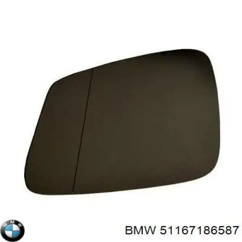 Стекло левого зеркала заднего вида 51167186587 BMW