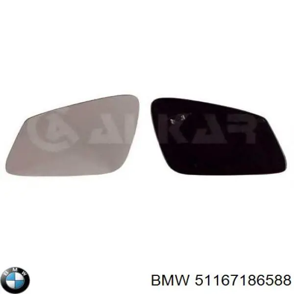 51167186588 BMW зеркальный элемент зеркала заднего вида правого