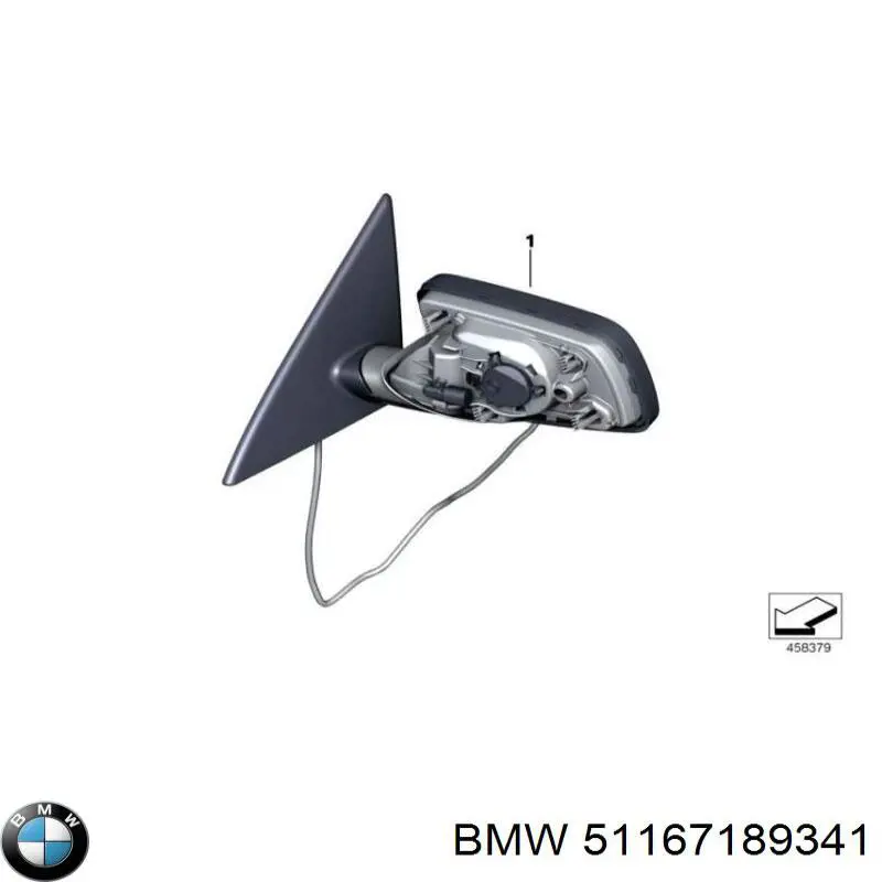 51167189341 BMW накладка (крышка зеркала заднего вида левая)