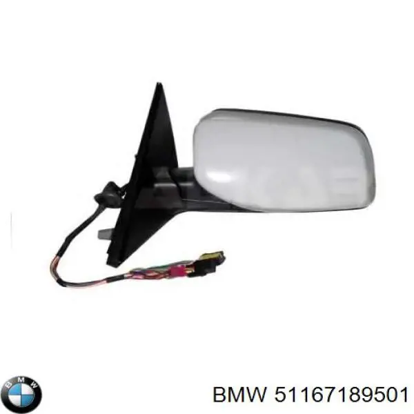Зеркало заднего вида левое BMW 51167189501