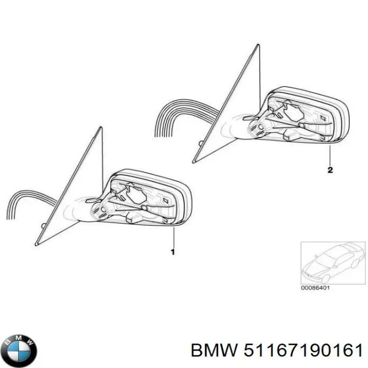 51167190161 BMW Левое боковое зеркало