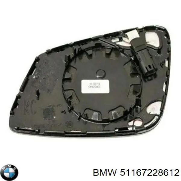 Зеркальный элемент зеркала заднего вида правого BMW 51167228612