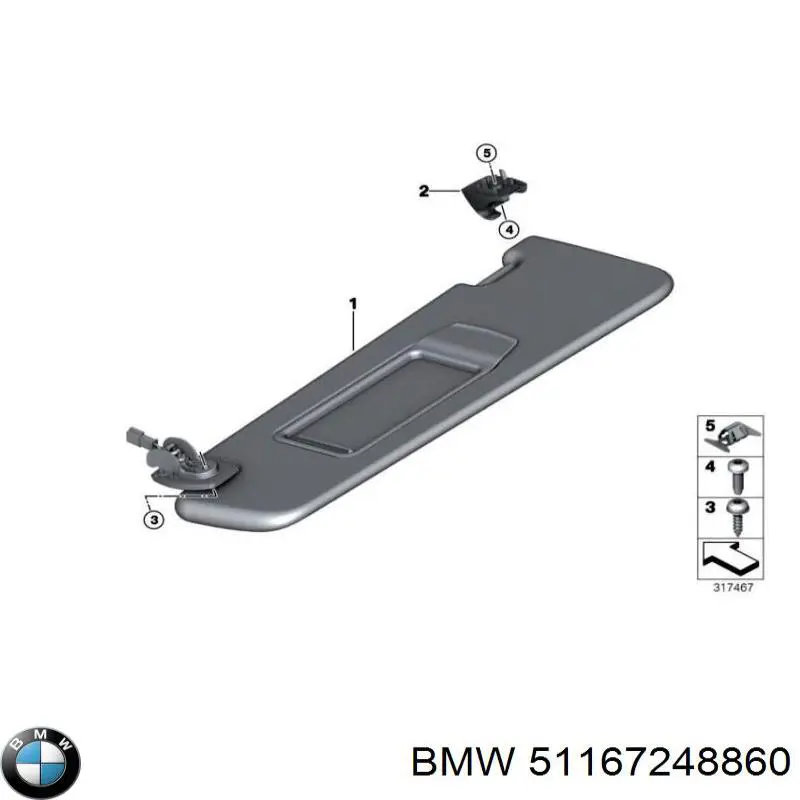 Козырек солнцезащитный BMW 51167248860