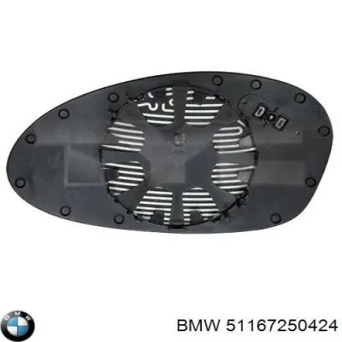 51167250424 BMW зеркальный элемент зеркала заднего вида правого