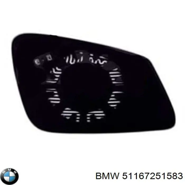 51167251583 BMW зеркальный элемент зеркала заднего вида левого