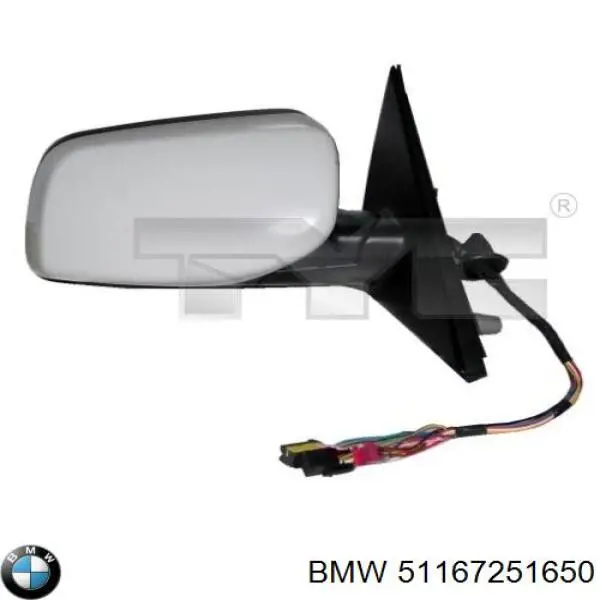 51167251650 BMW зеркальный элемент зеркала заднего вида правого