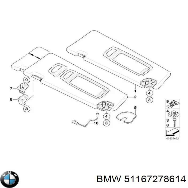 Купить 51167278614 BMW Козырек солнцезащитный