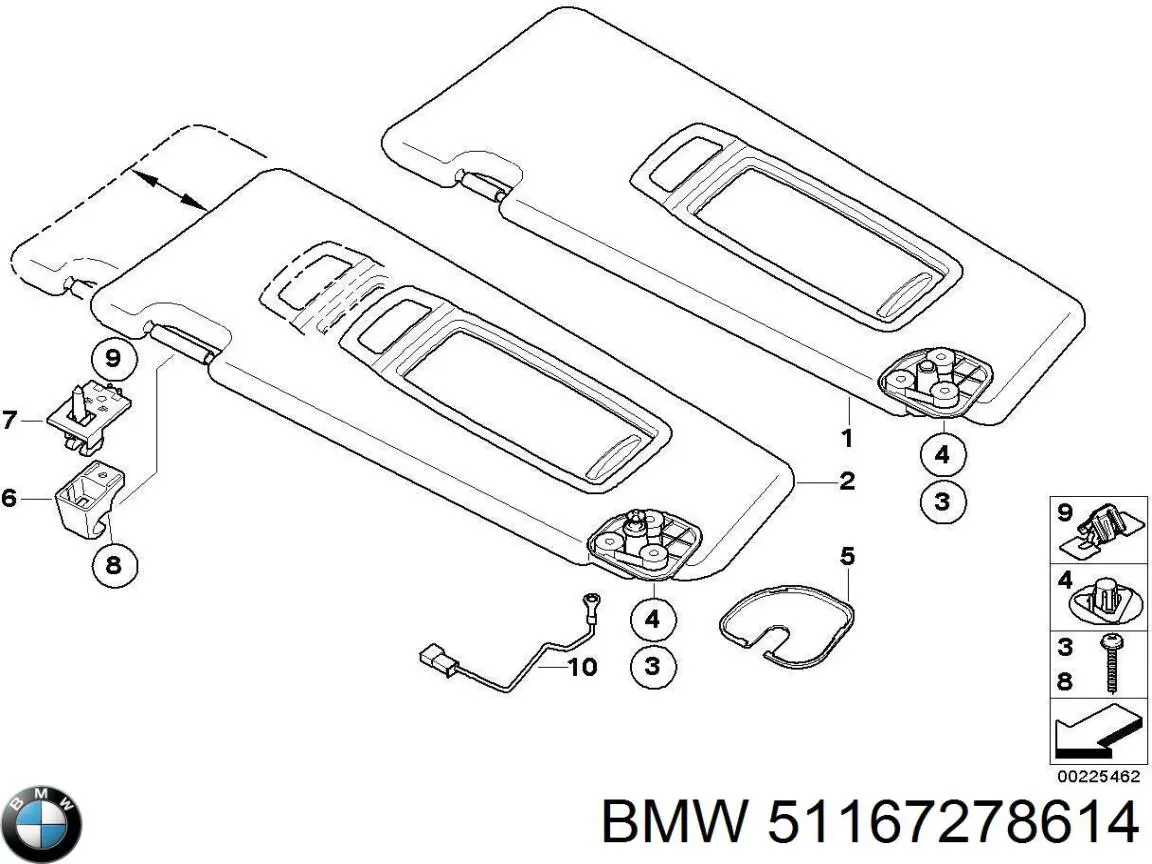 51167278614 BMW Козырек противосолнечный