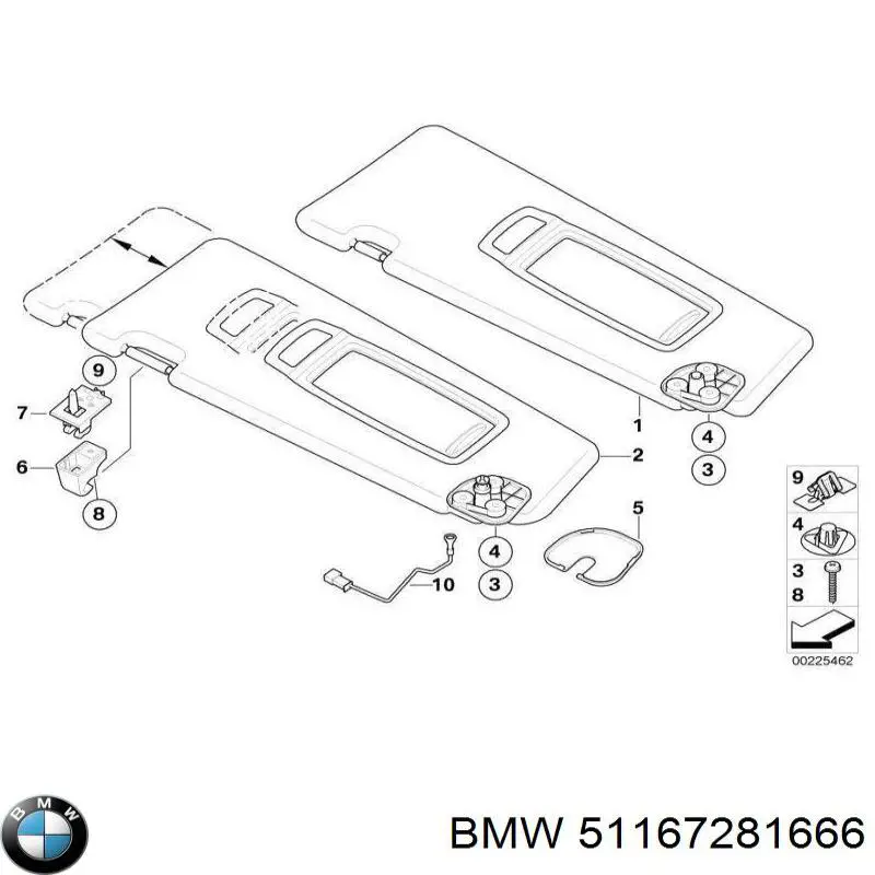 51167281666 BMW Козырек противосолнечный