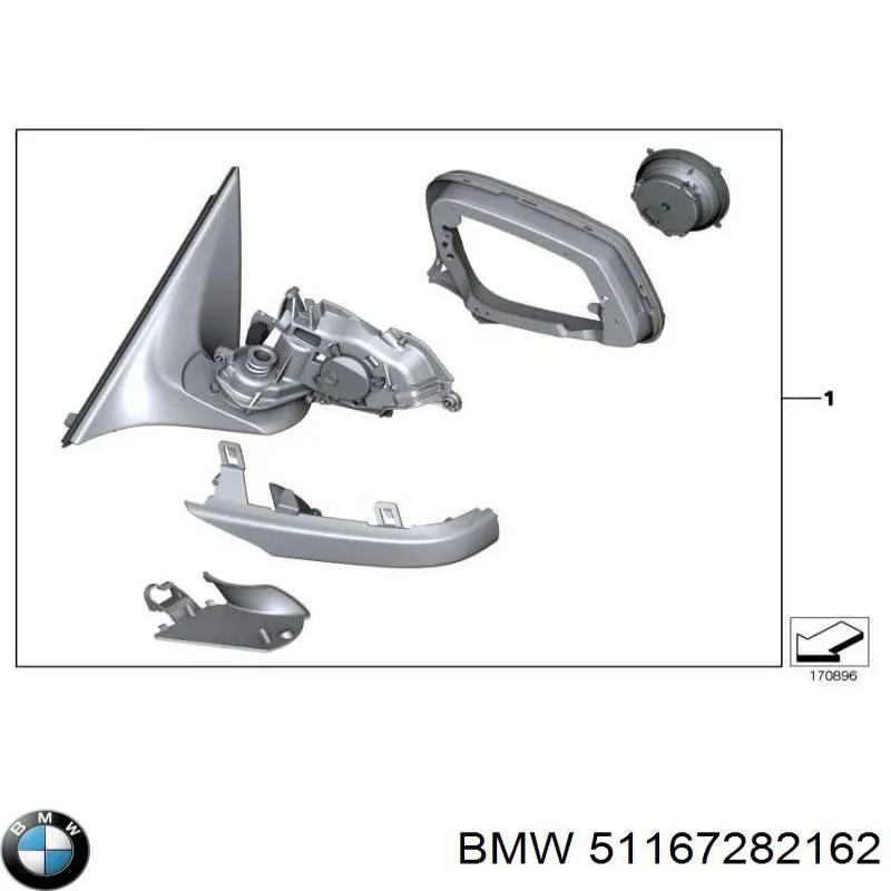  Правое зеркало BMW 7 