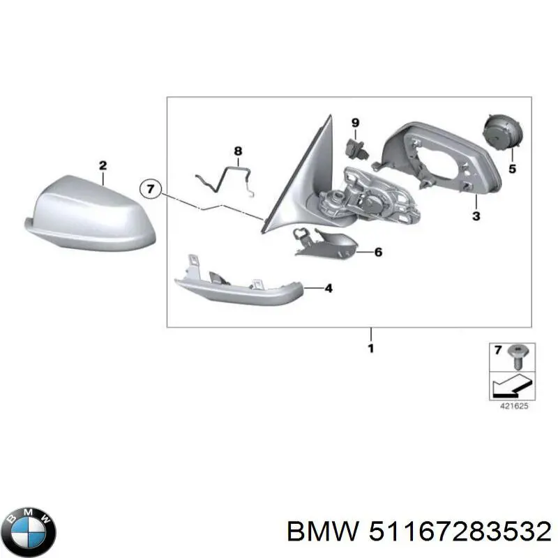 51167283559 BMW Левое боковое зеркало