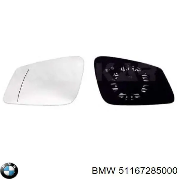 51167285000 BMW зеркальный элемент зеркала заднего вида правого