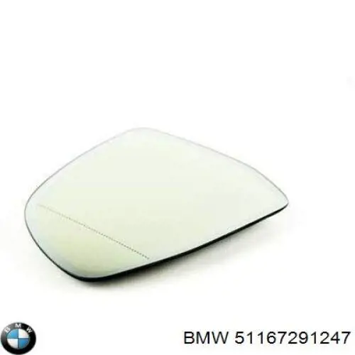 Зеркальный элемент зеркала заднего вида левого BMW 51167291247