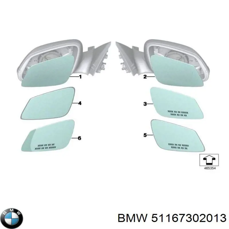 Зеркальный элемент водительского зеркала BMW 51167302013 цена, от 465.03 USD