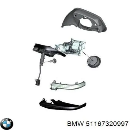 Зеркало заднего вида, левое BMW 51167320997 цена, от 306.02 USD