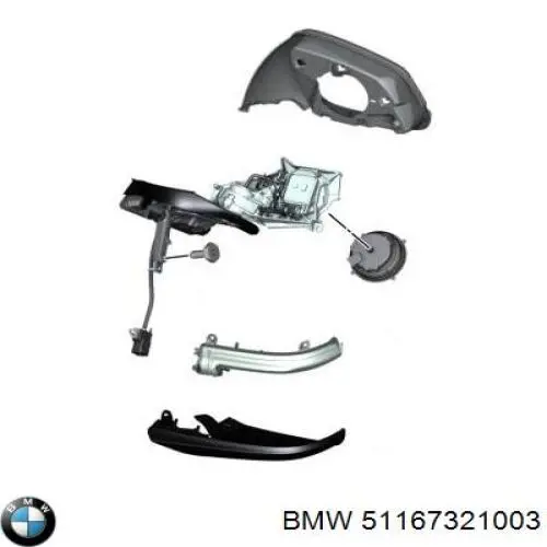Зеркало заднего вида, левое BMW 51167321003 цена, от 324.97 USD