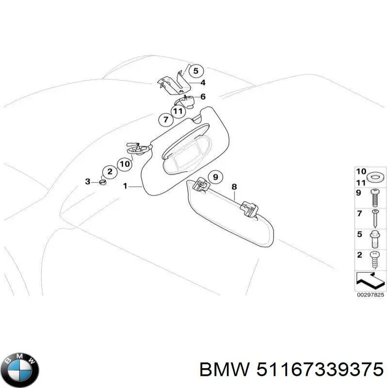 Козырек солнцезащитный 51162753851 BMW