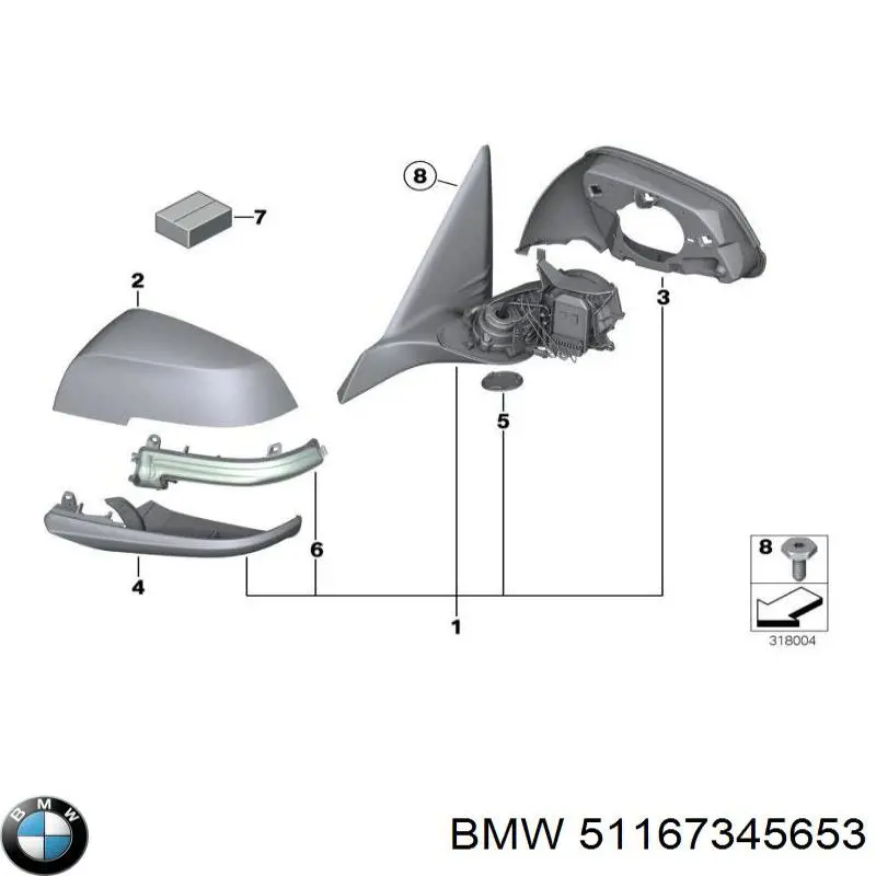 51167345653 BMW Левое боковое зеркало