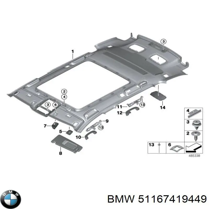Козырек солнцезащитный автомобиля BMW 51167419449 цена, от 40.15 USD