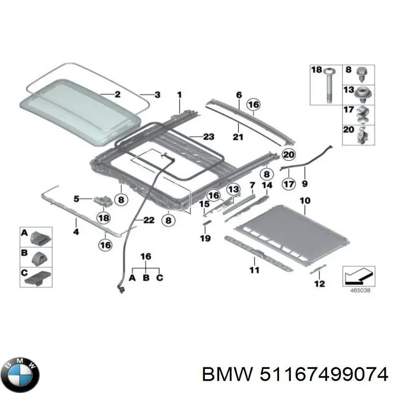 Ручка крыши салона 51167499074 BMW