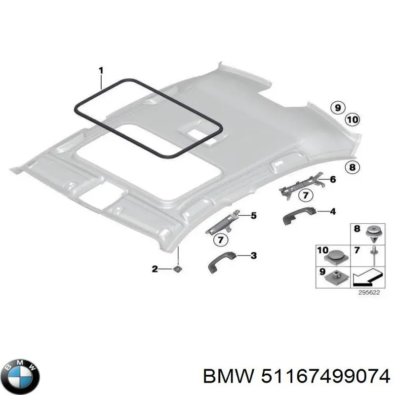 Ручка крыши салона BMW 51167499074 цена, от 7.65 USD