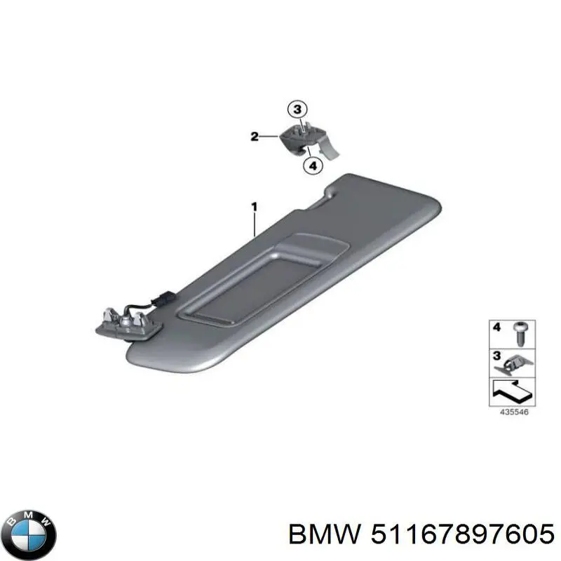 Купить 51167897605 BMW Козырек солнцезащитный