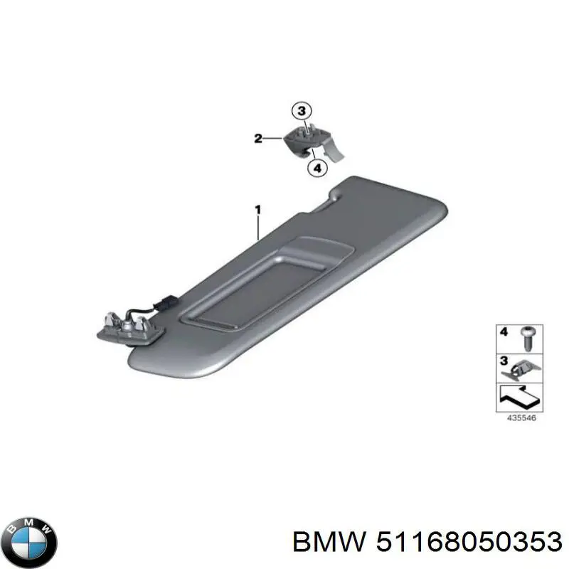 Купить 51168062217 BMW Козырек солнцезащитный