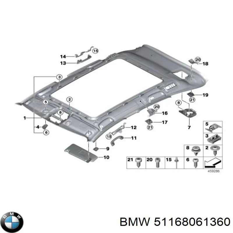 Ручка салона, крыши BMW 51168061360 цена, от 8.81 USD