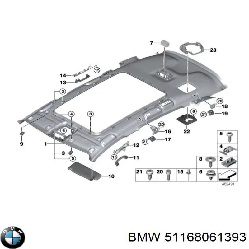 Ручка крыши салона BMW 51168061393 цена, от 7.05 USD