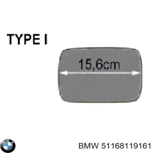 Купить 51168119161 BMW Стекло зеркала заднего вида, левого
