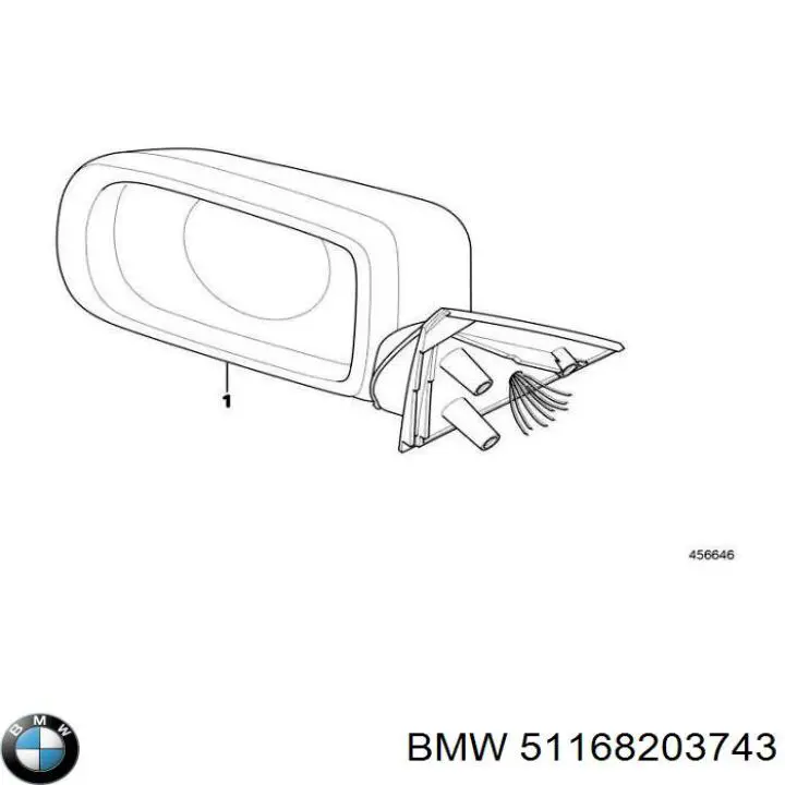 Зеркало заднего вида, левое BMW 51168203743 цена, от 179.63 USD