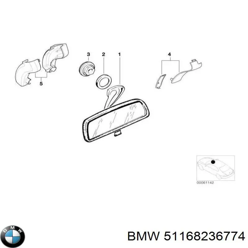 Compre Espelho de salão interno BMW 5 