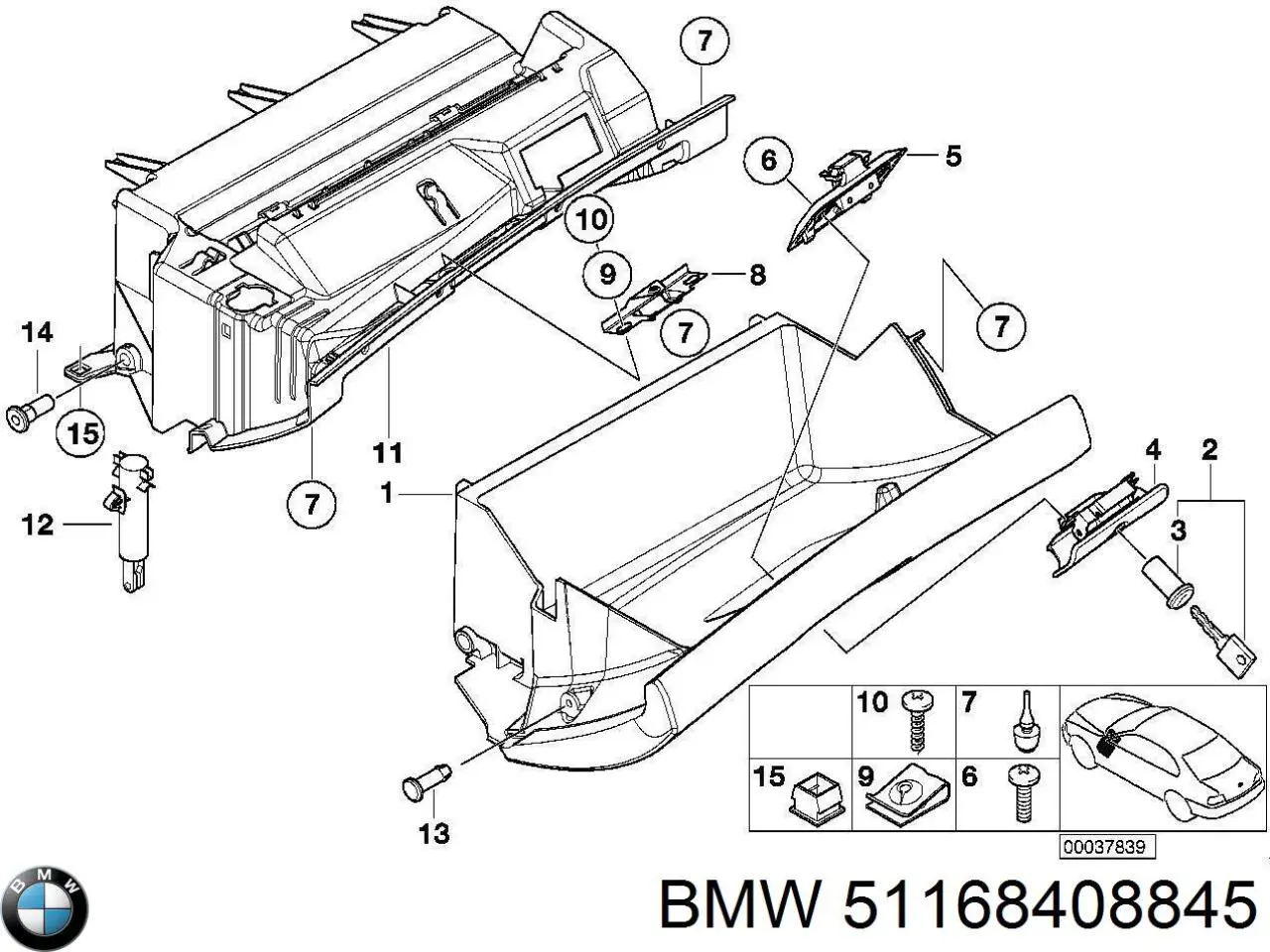 Ящик перчаточный (бардачок) на BMW X5 (E53) купить.