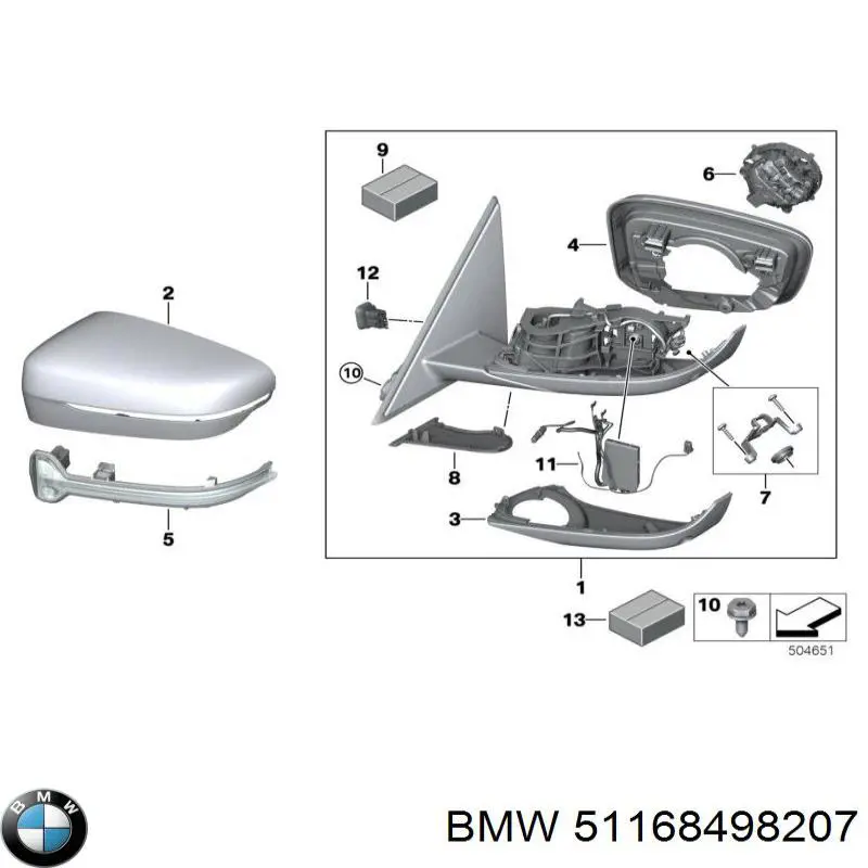 51169854777 BMW Левое боковое зеркало