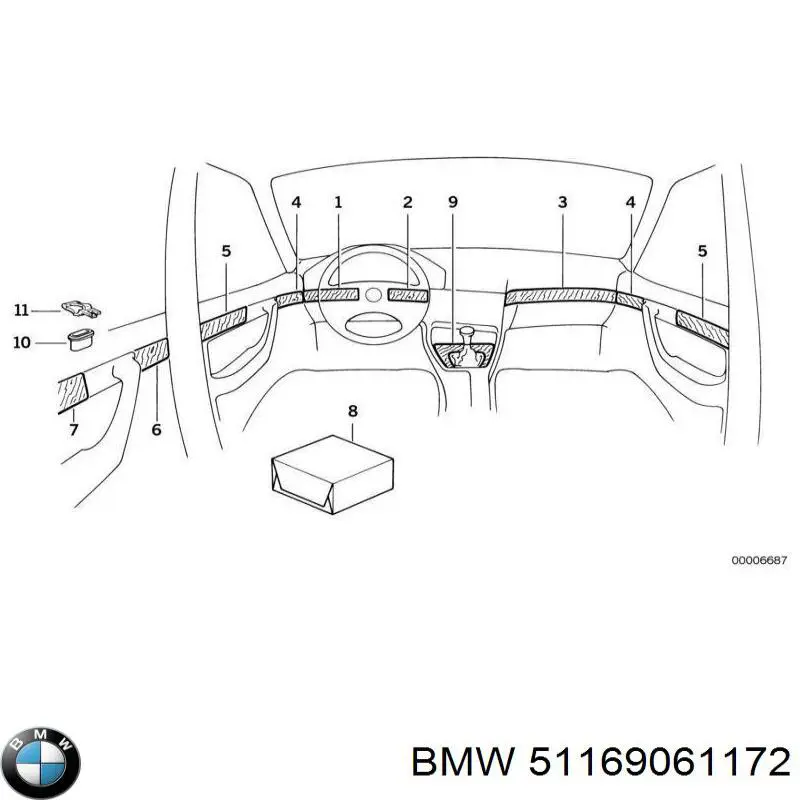  BMW 51169061172 цена, от 15.33 USD