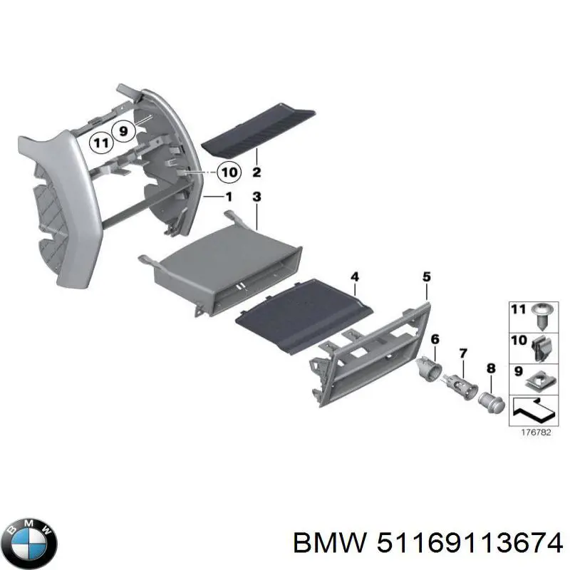 51169113674 BMW Ящик вещевой центральной консоли (подлокотника)