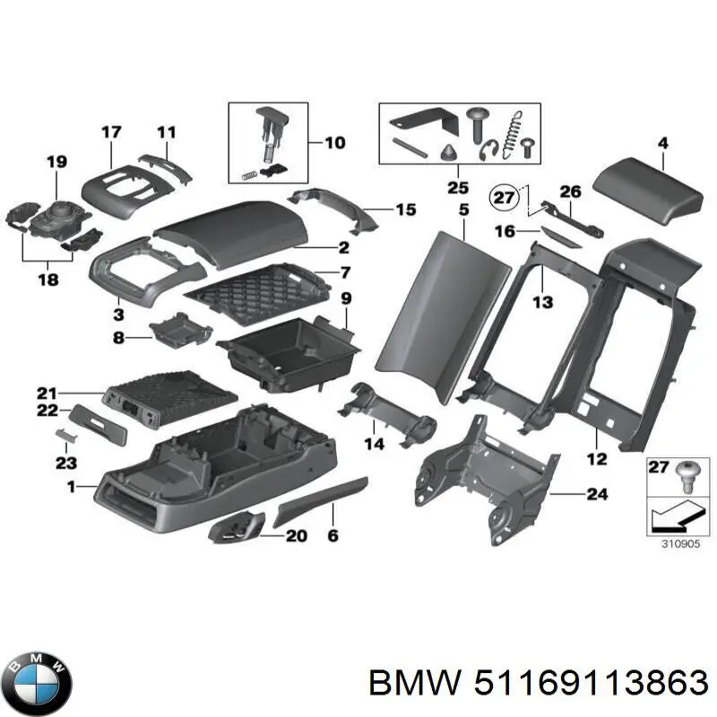 Подстаканник "торпедо" BMW 51169113863 цена, от 38.01 USD