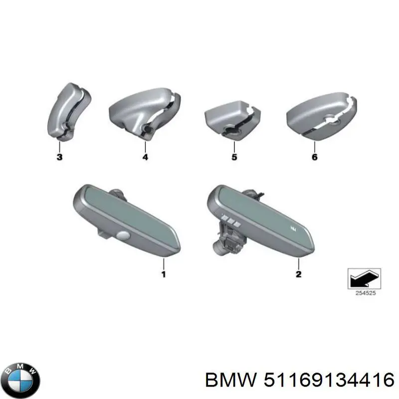 Зеркало салона внутреннее BMW 51169125586 цена, от 10.13 USD