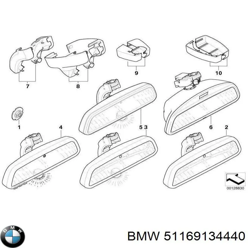 Зеркало салона внутреннее BMW 51169134440 цена, от 31.67 USD